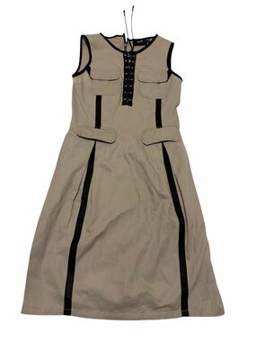 tadashi dress vintage 1990s Tadashi Shoji Vintage Black Evening Dress W White Chiffon Drape Low  Back main image 0